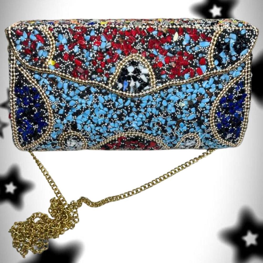 Brand New multicolored clutch purse